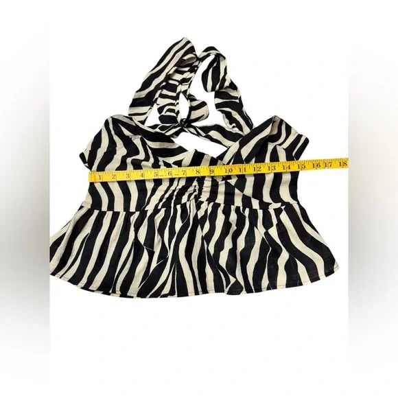 Zara Black and White Zebra Print Blouse - Picture 6 of 10